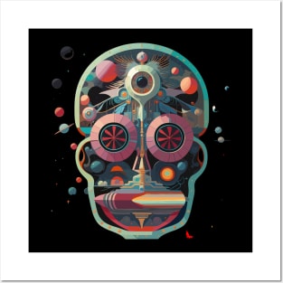 Halloween Day of the Dead Third Eye Sugar Skull Posters and Art